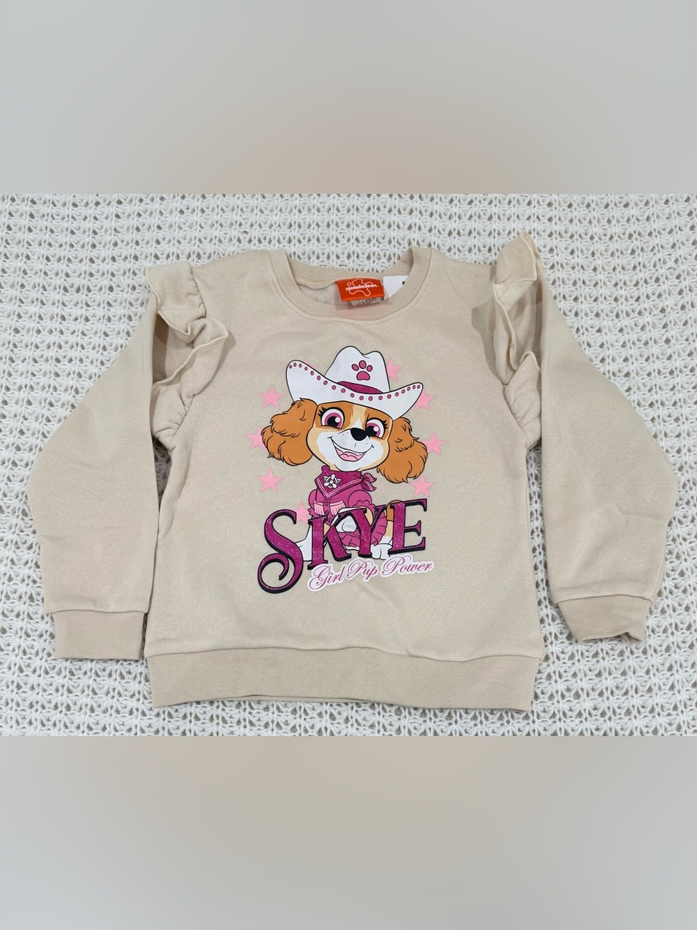 Nickelodeon Toddler Girls Paw Patrol 2-pc. Pant Set in ecru/magenta size 5T.